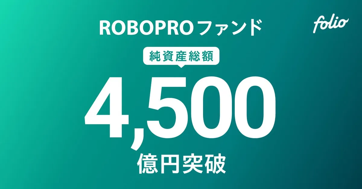 FOLIOが投資助言を行う「ROBOPROファンド」、純資産総額4,500億円を突破